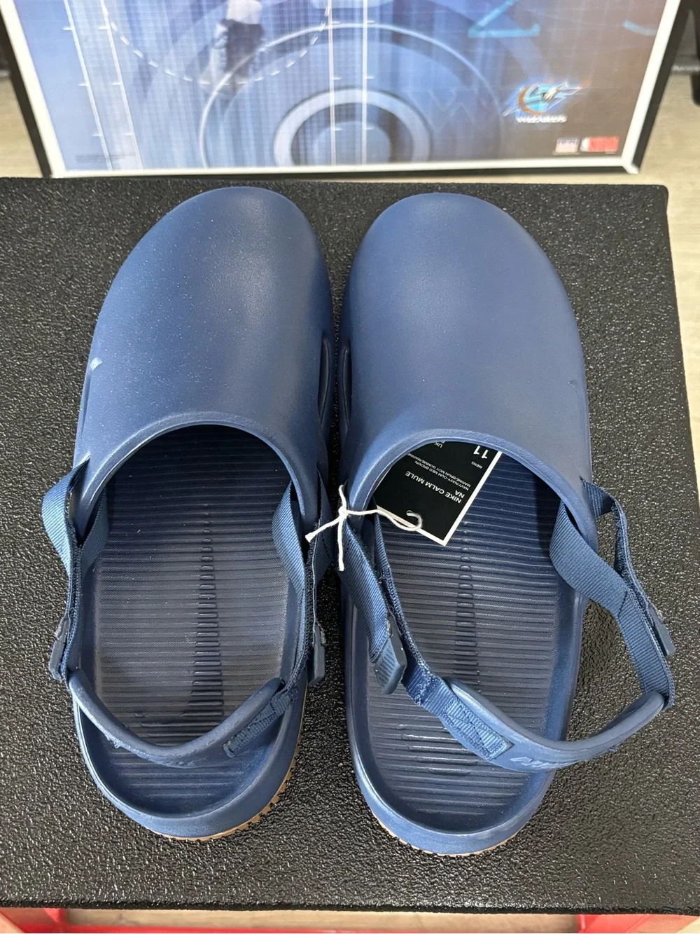 Size 11- Men’s Nike Calm Mule Navy Blue Gum Slides Sandals FD5130-400